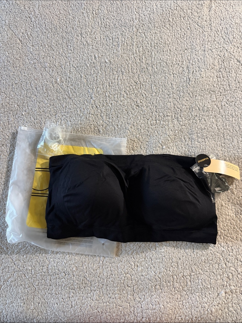 Truekind Convertible Black Strapless Bandeau with Light Support 3XL